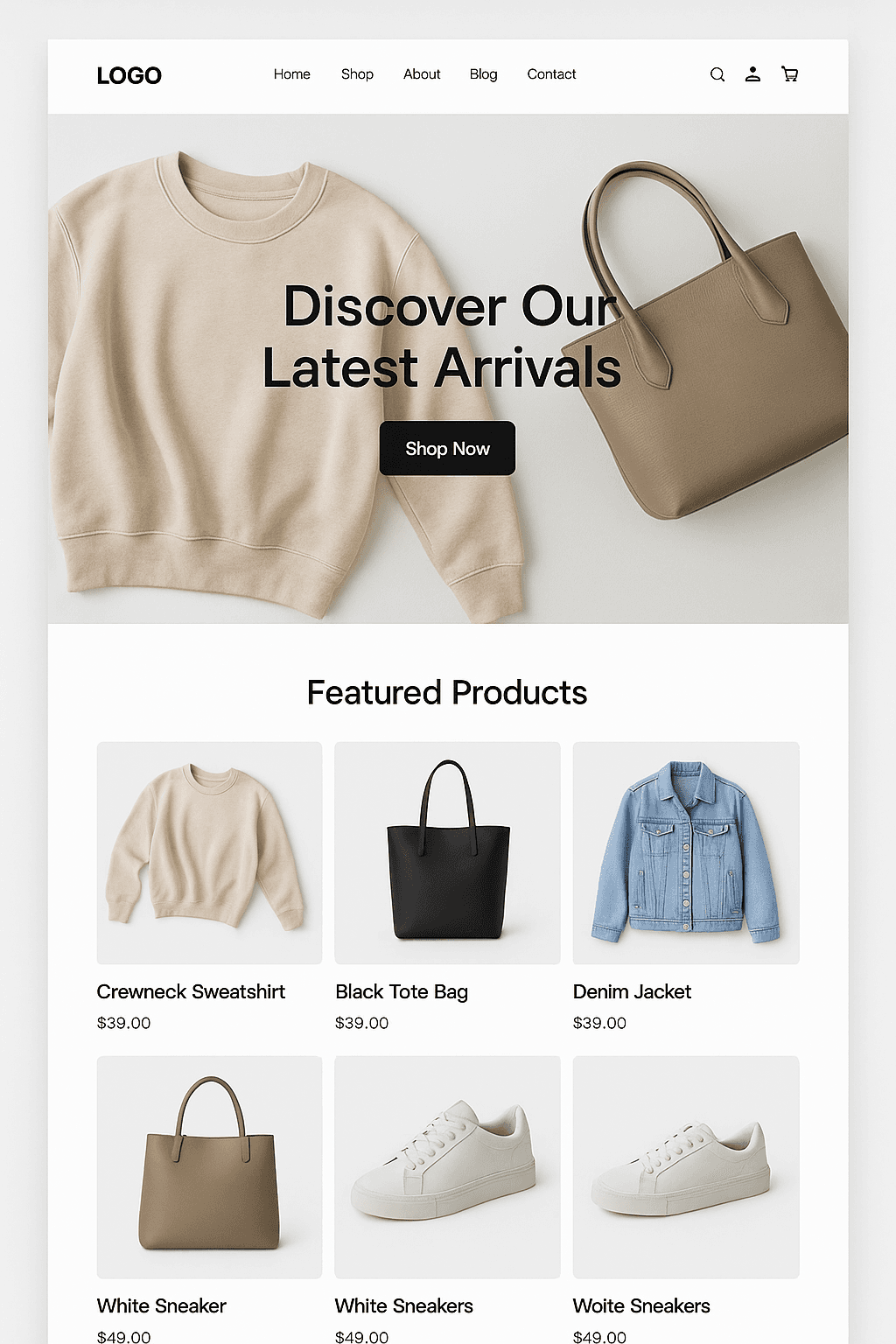 Catálogo para tienda de productos