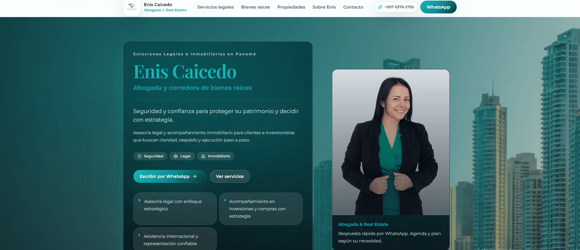 Vista de Web empresarial