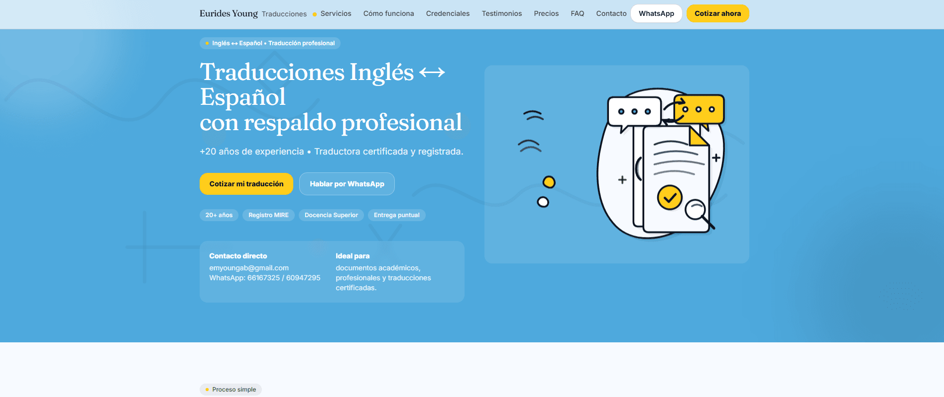 Vista de Landing de captación