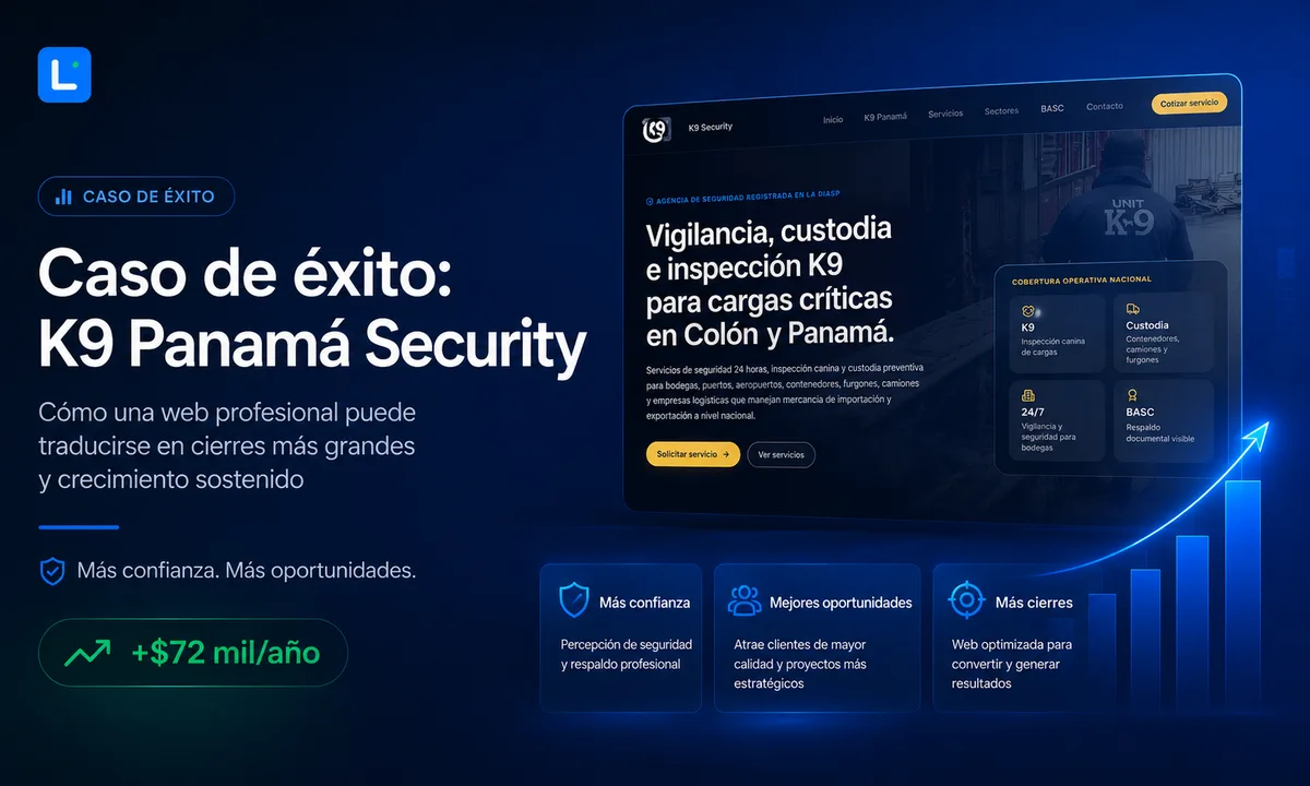 Caso K9 Panamá Security: cómo una web profesional puede abrir la puerta a cierres mucho más grandes